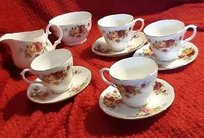 Buy  English Garden Roses Fine Bone China  Teaset With Cream & Sugar Set  • 6£