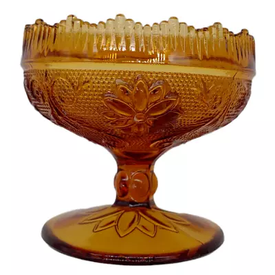 Buy Indiana Glass Sandwich Amber Taper Candle Stick Holder Vintage Footed  • 13.97£