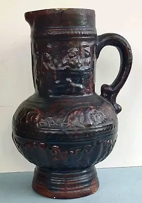 Buy Large German Raeren Style Salt Glazed Stoneware Jug, 19th Century - 23 Cm • 40£