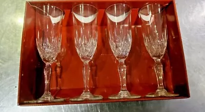 Buy Champagne Flutes X 4 Boxed  Lead Crystal Vintage Gabriella • 24£