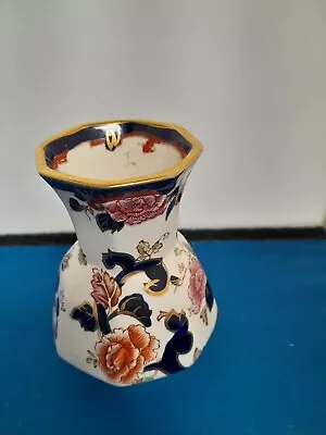 Buy Small Handpainted Masons Ironstone Blue Mandalay Vase 11cm High, • 10.50£