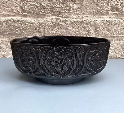 Buy Vintage Beswick Black Satin Ceramic Relief Pattern Mantle Planter Nice Condition • 26.99£