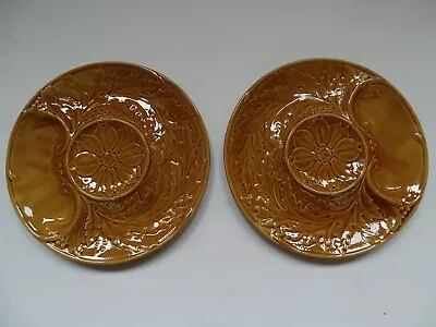 Buy Two Plates Ceramic Majolica Brown Artichoke France Gien • 55.92£