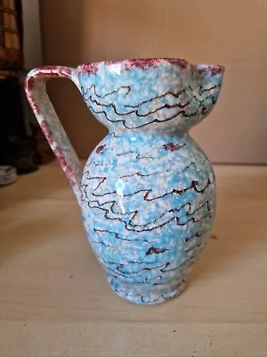 Buy Vintage Unusual Studio Art Pottery Jug Blue 18.5cm Tall • 15£