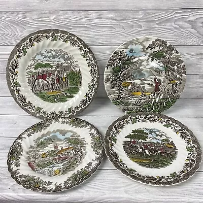 Buy Vintage 4 Myotts Country Life Plates Fox Hunting Scene 1960s Pottery PK • 28£