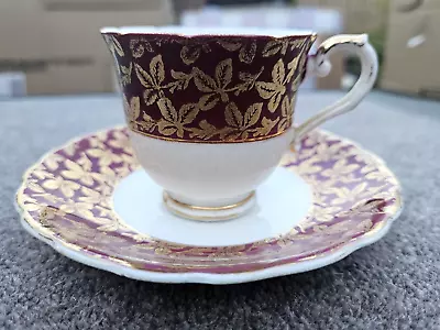 Buy VINTAGE  Royal Stanley Fine Bone China Staffs Tea Cup & Saucer Red And Gold • 15£