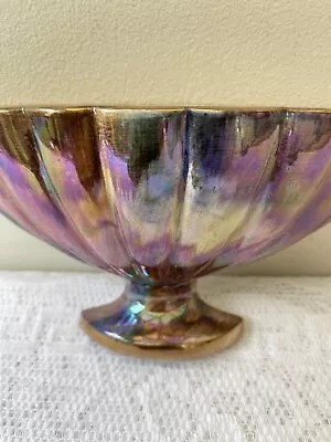 Buy Vintage -OLDCOURT WARE Pink Iridescent Lustre Pocket Wall Vase Made In England. • 9.99£