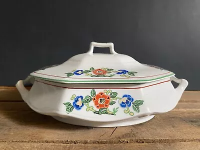 Buy Vintage Limoges USA China Co. 1924 Floral Covered Oval Casserole Dish • 18.67£