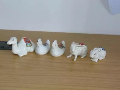 Buy BC939: Small Collection Of  5 Crested Ware Rabbits, Chickens & Camel • 15£