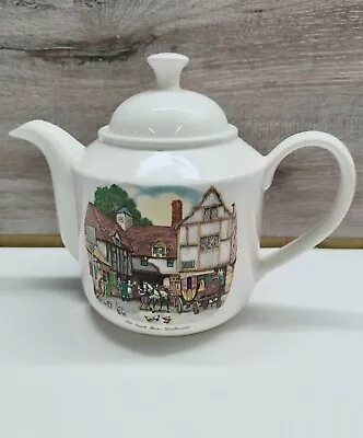Buy Wade Teapot Old Coach House Woolhampton Irish Pottery Vintage Graphic VGC • 16£