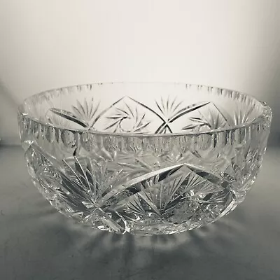 Buy Vintage Lead Crystal Glass Bowl Clear 8 Point Star Pinwheels 8 Inch Heavy • 15.56£