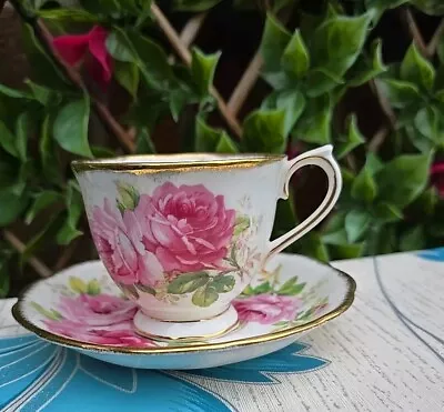 Buy Vintage Royal Albert American Beauty Teacup &Saucer Pink Gold Rose 3¼x3  • 10£