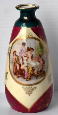 Buy Crested China: Lady, Maids & Cupid Transfer On Gemma China Formal Vase • 3.99£