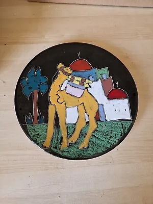 Buy Vintage Moroccan Ceramic Wall Plate With Camel Design 32cm • 15£