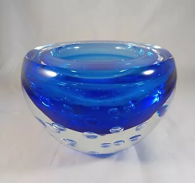 Buy Beranek Vladimir Svab SIGNED Czech Republic Sommerso Cobalt Art Glass Bowl • 139.79£