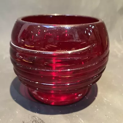 Buy Whitefriars Ruby Red Art Glass Ribbon Trail Bowl By Barnaby Powell Vintage • 16£
