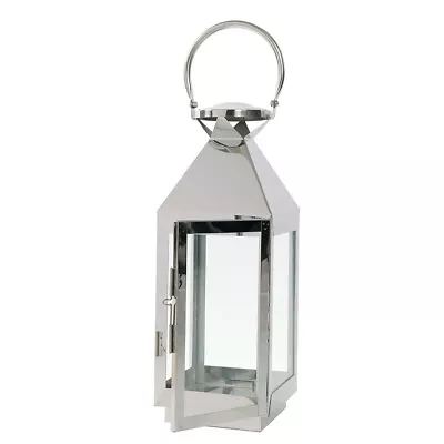 Buy Large Stainless Steel Candle Lantern Windproof Hurricane Glass Tealight Holder • 35.95£