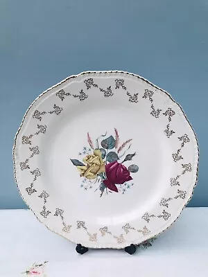 Buy Wood & Sons Vintage “Charmaine” 10 Inch Floral Plate 22kt Gold Border 💐 • 4.75£