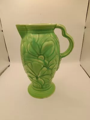 Buy 1950s Wade Pottery Jug / Vase 21cm Art Deco Style Green Floral Design • 44.99£