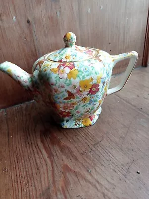 Buy Vintage Royal Winton Style   Chintz Wade  Pottery Teapot Butterflies   C1950? • 32£