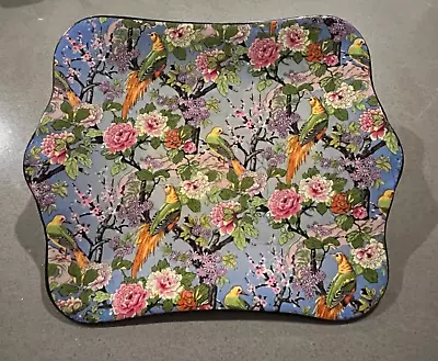 Buy 1920s Crown Ducal Ware England Blue Chintz  Birds And Flowers Small Tray/Platter • 43.77£