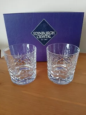 Buy 2 Edinburgh Crystal Duet Old Fashioneds - Whisky Glasses, Boxed • 28£