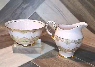 Buy Tuscan Fine English Bone China Pale Pink Gold Sugar Bowl Creamer Set Cottagecore • 27.99£