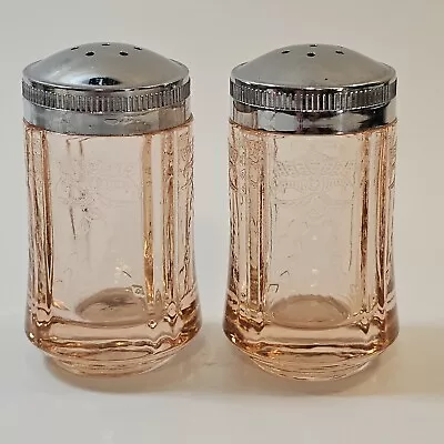 Buy Pink Depression Glass Salt & Pepper Shakers Set Madrid 3 1/4  Tall • 10.24£