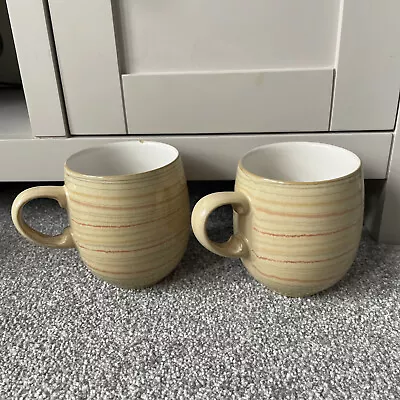 Buy Denby Stoneware “caramel” Mug Dark Cream Striped Stripes Design Two 2 *defect* • 13£