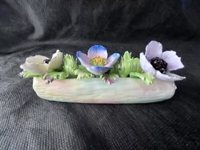 Buy Vintage Dresden Fine Bone China 3 Flowers In Long Display Pot (12 Cm Long) • 20£