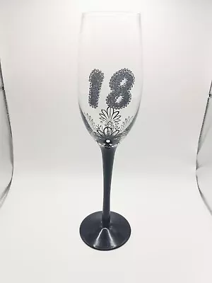 Buy Tallulah Champagne Flute Glass 18th Birthday Black French Lace Collection Unused • 7.25£