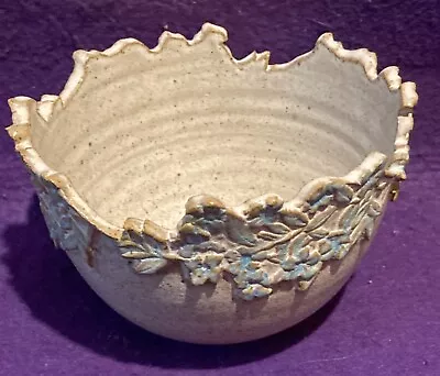 Buy Tregaron Pottery Decorative Bowl Cymru Wales Blue Floral Design 5½ X 3½ In • 19.99£