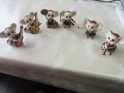 Buy Vintage Bone China Musical Mice Mouse Orchestra Ornaments X6 • 14.90£
