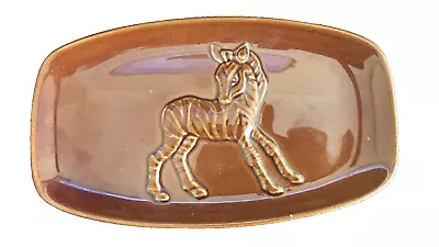 Buy Poole Pottery Delphis Brown  Zebra Ceramic Pin Dish 17.5 X 10cms-vintage • 5.99£