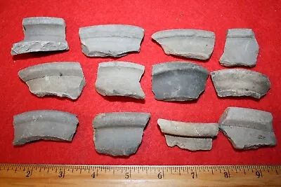 Buy Roman Pottery Fragment Shard Greyware Collected In Yorkshire With Rim MED X1 • 6£