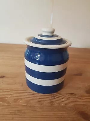 Buy T G Green Cornishware Dark Blue And White Jar - Unlettered - 13.5 Cm • 12£