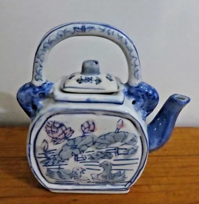 Buy Antique Small Chinese Porcelain Blue White Decorative Teapot Made In China • 29.82£