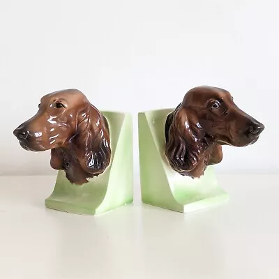 Buy Dachshund Dog Bust Bookends, Vintage Ceramic, Unique, Curio • 26£