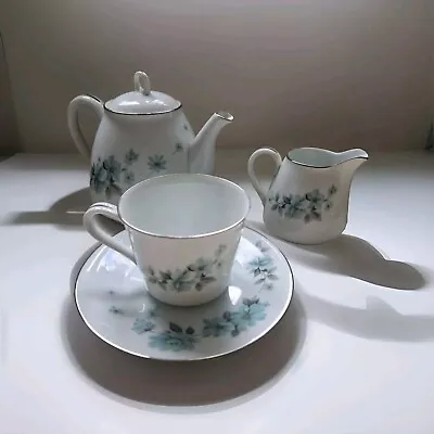 Buy Vintage Noritake RC Japan 768 Alouette 4pcs Tea Set, Teapot, Teacup&Saucer, Milk • 35£