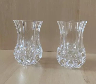 Buy Small Clear Cut Glass Vases X 2 • 1.49£