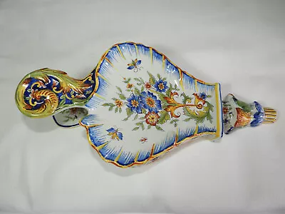 Buy Antique 19thC French Faience Wall Mounted Bellows Fourmaintraux Courquin Desvres • 90£