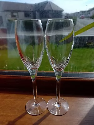 Buy Pair Of Edinburgh Crystal Champagne Flutes - Glasses Signed • 20£