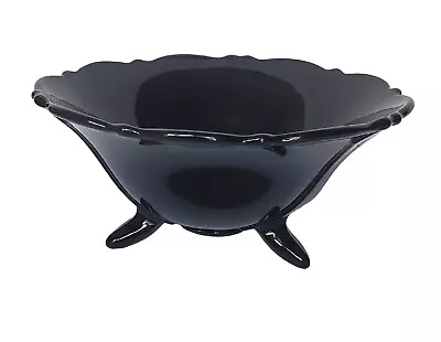 Buy Black Amethyst Footed Bowl Art Deco Scalloped Edge Trinkets Candy  • 13.05£