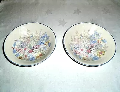 Buy 2 X Poole Pottery FLEUR Pattern Soup/Cereal Bowls - Excellent Condition • 6.99£