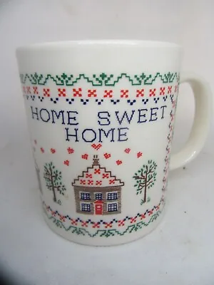 Buy Vintage Kilncraft  Home Sweet Home  Mug. Sampler Stitch Pattern. • 1.50£