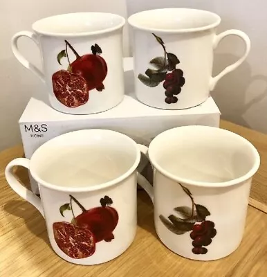 Buy Marks And Spencer M&S  Set Of 4 Mugs Pomegranate Fruit 250ml • 19.99£