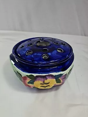 Buy Rare Antique Maling 1930s Blue Viola Pansy Vase/Bowl Ringtons — Two Rose Posies • 17.50£