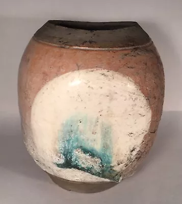 Buy Vintage 1970  Raku Style Drip Glazed Vase Studio Art Pottery 4.75  Artist Signed • 83.86£