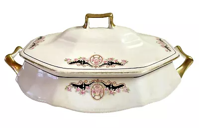 Buy Antique Limoges China Co USA Casserole Dish W/ Lid Gold Detail • 11.19£