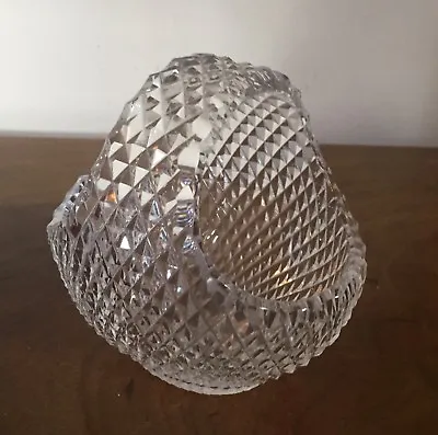 Buy Antique Anglo Irish Diamond Cut Glass Lead Crystal Handled Basket Vase 19th C. • 153.77£
